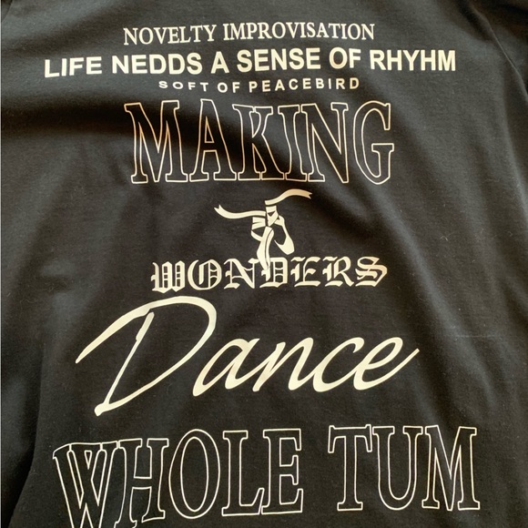 Black cotton button-up t-shirt size:XS/S - Picture 2 of 2